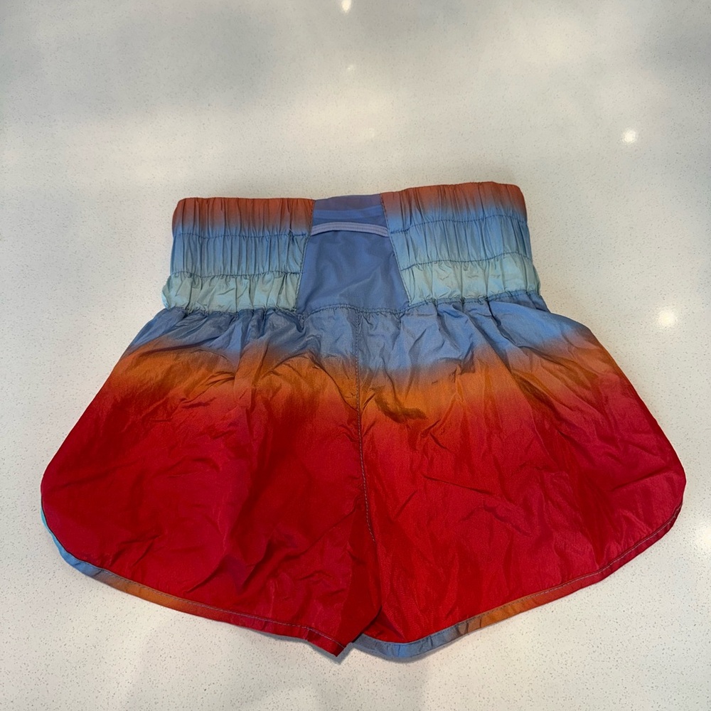 Gradient Red and Blue Women's Shorts - Picture 2 of 6